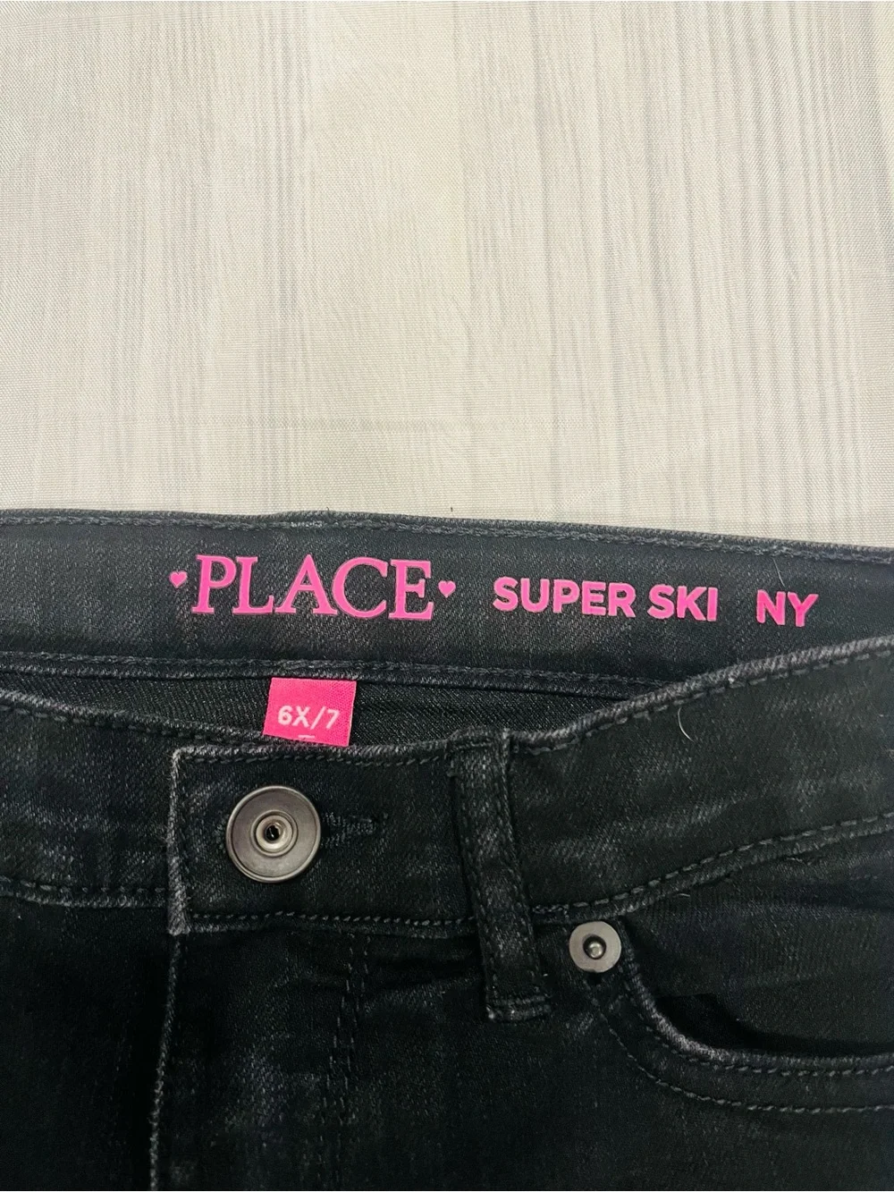 Place Black Super Skinny Jeans GirlsSz 6X/7